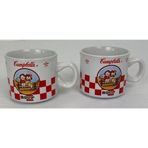 Set of 2 Vintage Campbell's Soup Mugs 2000 Houston Harvest Gift